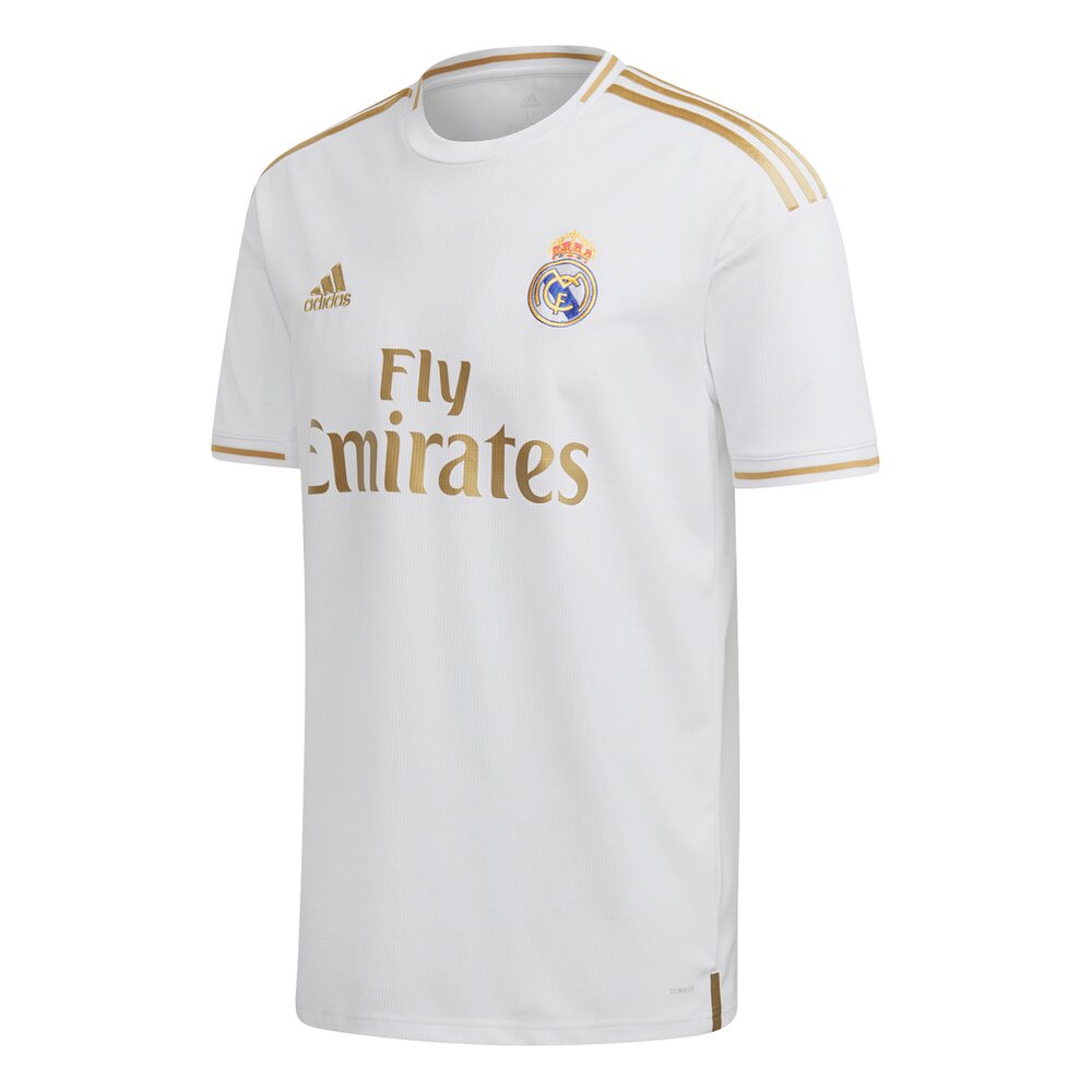 camiseta blanca con letras doradas