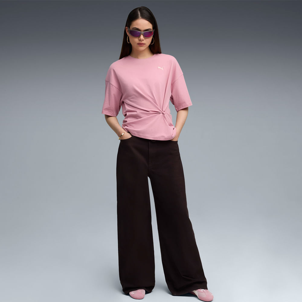 Remera Mujer Puma Wardrobe Ess Oversized — imagen 3