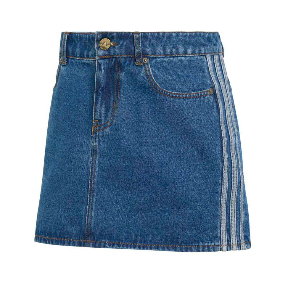 Pollera Mujer adidas 3 Tiras Denim